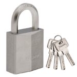 Λουκέτο μπρούτζινο επινικελωμένο, βαρέως τύπου με εξάγωνο λαιμό 40mm