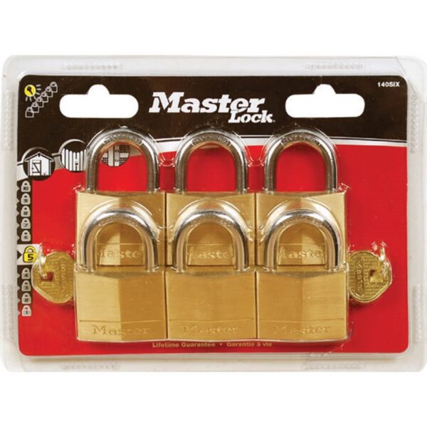 ΣΕΤ 6 λουκέτα μπρούτζινα 40mm με ίδιο κλειδί