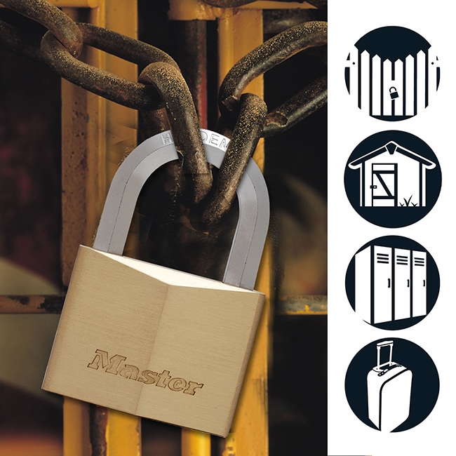 0007295_-50mm Λουκέτο μπρούτζινο επινικελωμένο, βαρέως τύπου με εξάγωνο λαιμό 50mm - Image 2