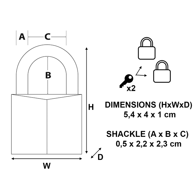 0007536_-2-40mm-magnum-masterlock Σετ 2 λουκέτα μπρούτζινα 40mm Magnum, MASTERLOCK - Image 4