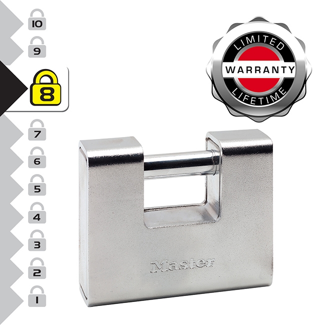 0007703_-90mm- Λουκέτο τάκος επινικελωμένος 90mm με ατσάλινο λαιμό - Image 3