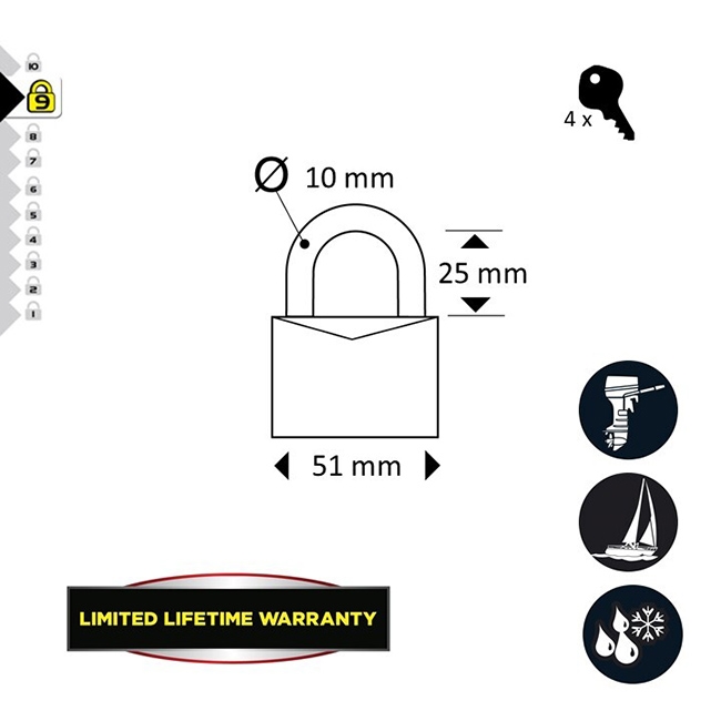 0007773_-excell-51mm-boron Ναυτιλιακό λουκέτο Excell 51mm λαμινέ ανοξείδωτο Boron - Image 6