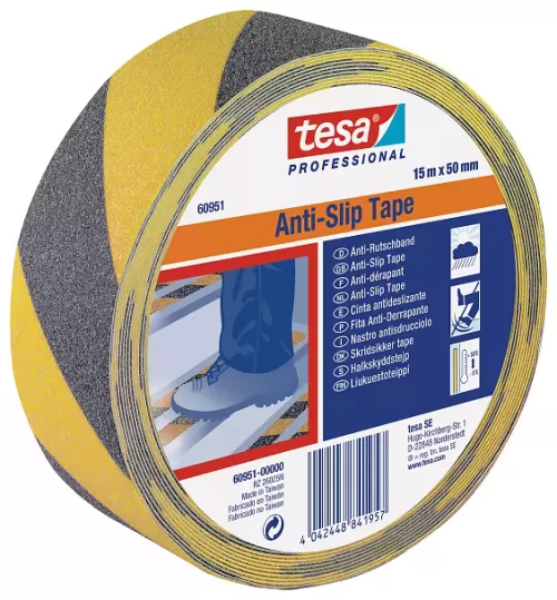 Tesa Ταινία Αντιολισθητική Μαύρη-Κίτρινη 15m x 50mm
