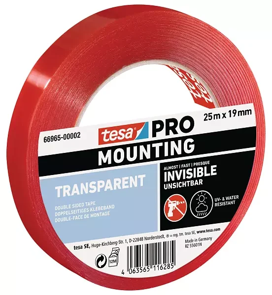 Tesa Ταινία Στερέωσης Pro Διάφανη 5m x 19mm