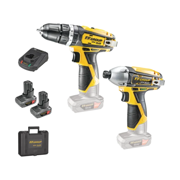 Σετ - Κρουστικο Δραπανοκατσαβιδο & Παλμικο Κατσαβιδι Με 2X4,0Ah Μπαταριες Chd 12V Plus & Cid 12V/80 Plus F.F. Group